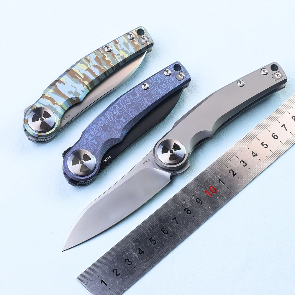 

Jungle Knife JR9618 Folding Knife M390 Blade Titanium Alloy Handle Ball Bearing Flipper Camping Fishing Survival Pocket Knife