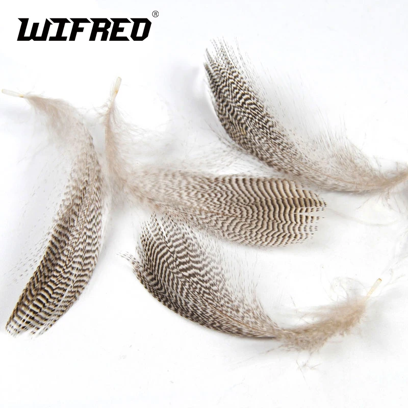 

Wifreo 20PCS/Bag Natural Barred Mallard Duck Flank Feathers Wild Goose Hair for Fly Wings Tails Streamers Fly Tying Material