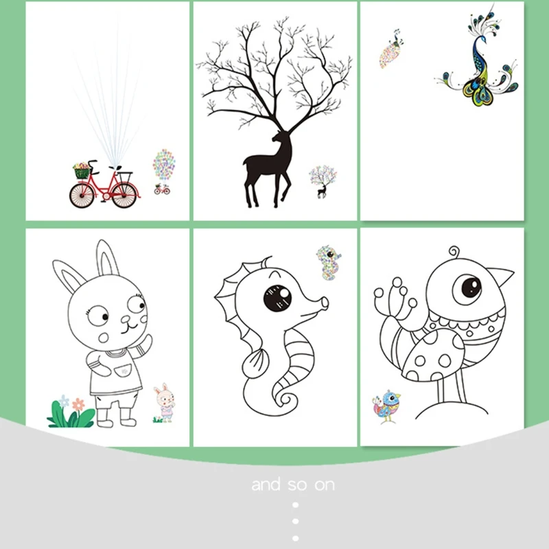 Творческая книга для рисования пальцами искусственная игрушка с 40 картами