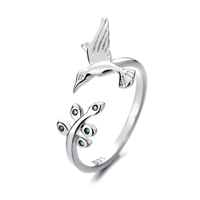 

Sello de plata S925 для женщин, joyery de moda, Кристалл высокого качества, hoja de Circon, para Jaro, apertura Simple, anillo ajust