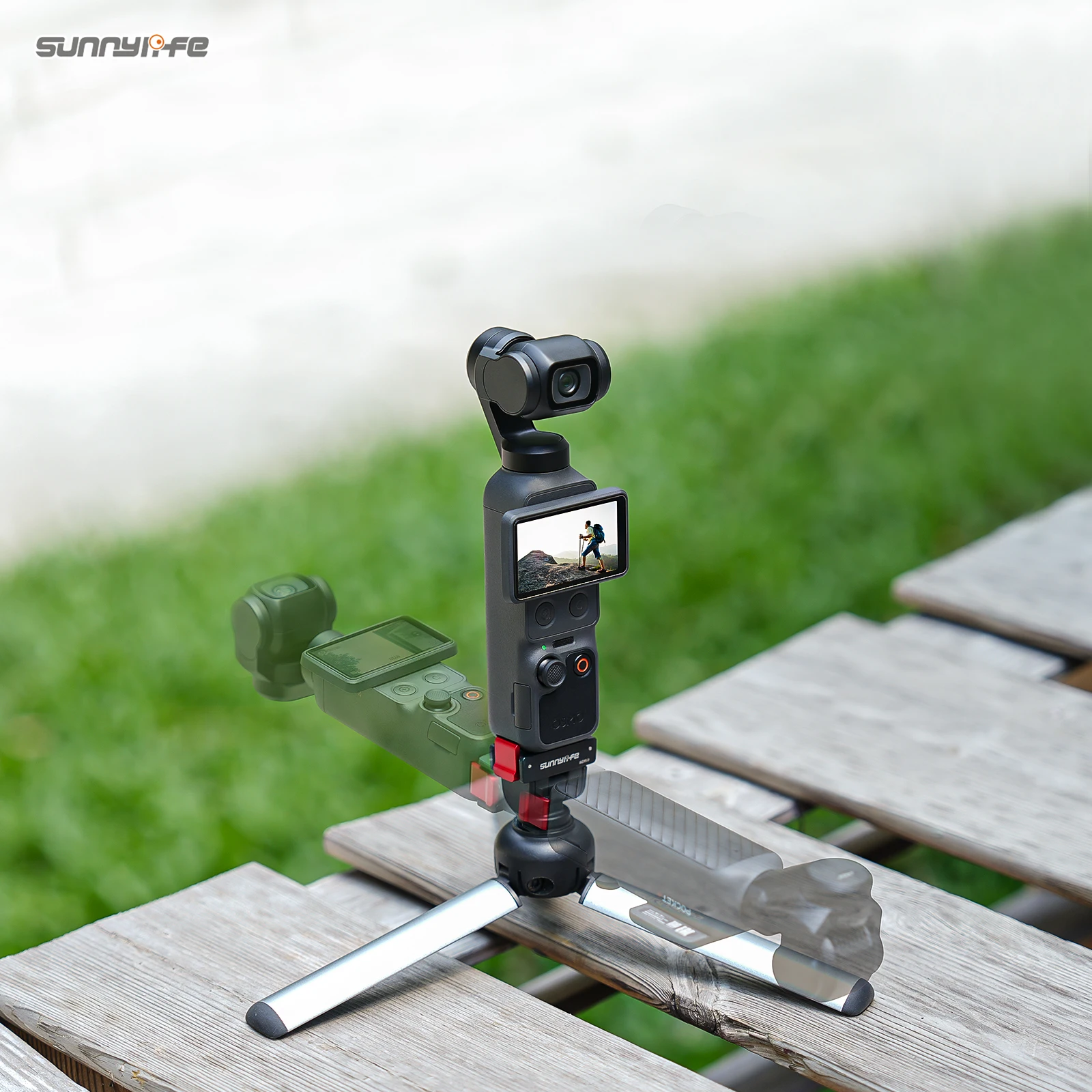 Фото Быстросъемный адаптер Sunnylife для DJI Osmo Pocket 4/3 с резьбовым отверстием 1/4 дюйма, 180° °   Регулируемая расширяемая деталь для камеры №4