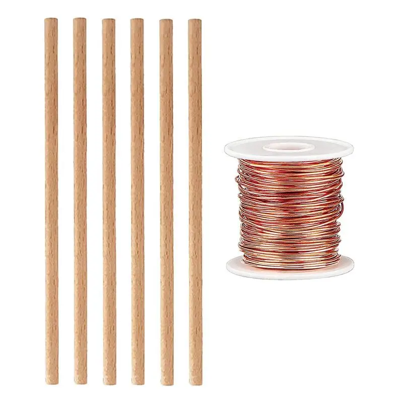 

Electroculture Plant Stakes Copper Coils For Gardening Electro Culture Gardening Copper 127 Feet Soft Copper Wire 6 Wooden Stake