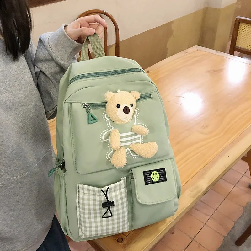 

New Cute Women Backpacks Waterproof Multi-Pocket Nylon School Backpack for Student Female Girls Kawaii Laptop Book Pack Mochilas