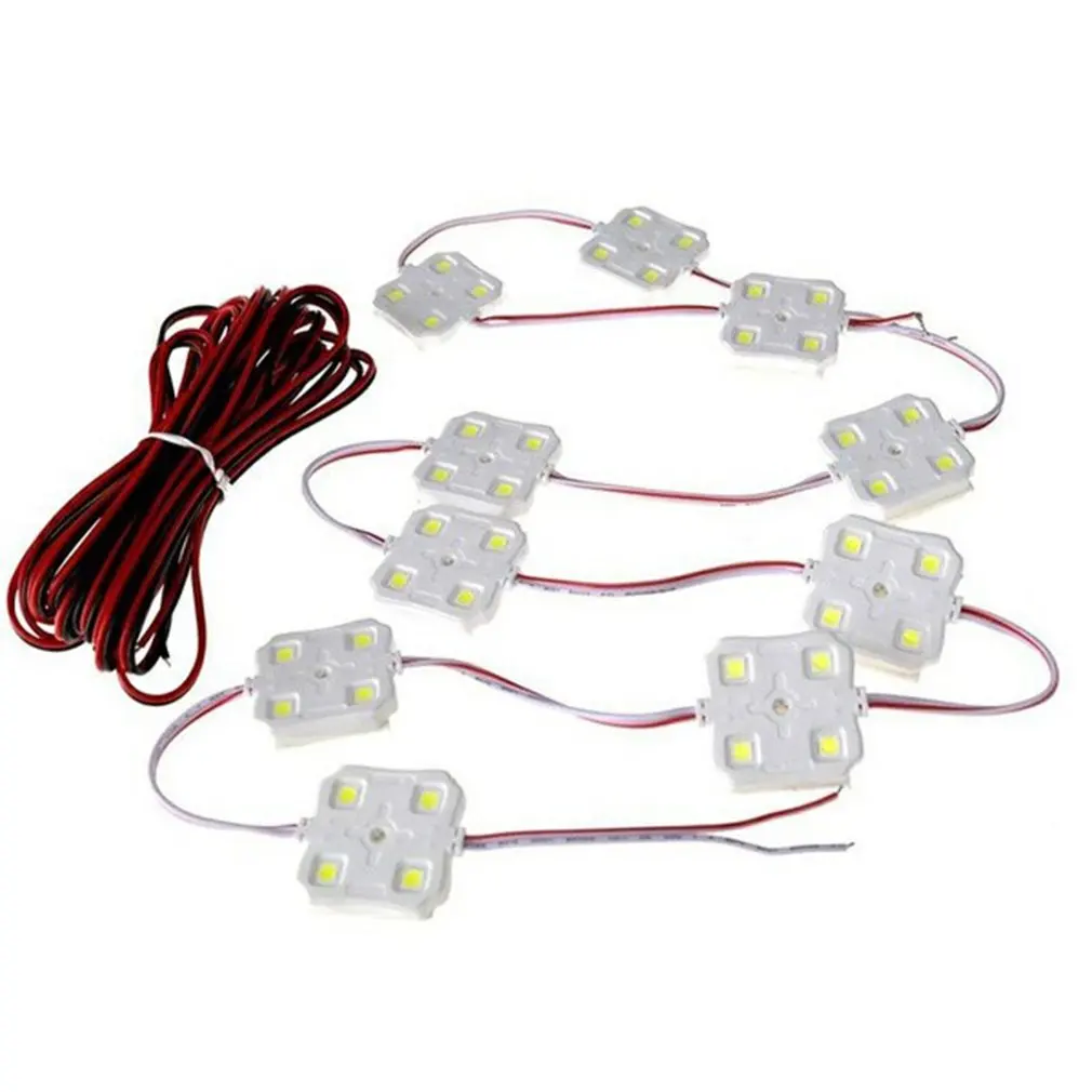 

LED Modules 10pcs 4-LED Car Roof Light Kit For Truck Interior Ceiling Lighting Inside Lamp For RV Boat Trailer Trucks