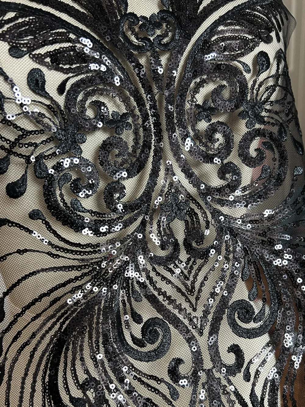 Черные кружевные блестки швейные нашивки аппликация декоративная вышивка шитье