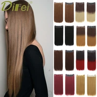 difei synthetic natural hair extensions 24 inch straight clip on hair wig female 5 clips high temperature hairpiece