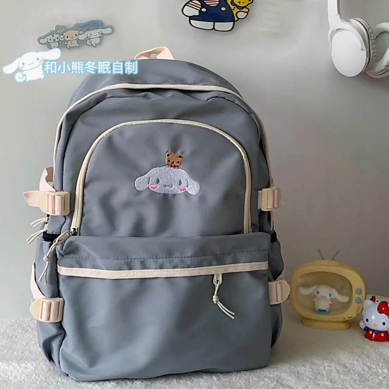 Homemade Backpack Cartoon Cute Large Capacity Japanese Women's Preppy School Handbag Sanrio Large Capacity Waterproof