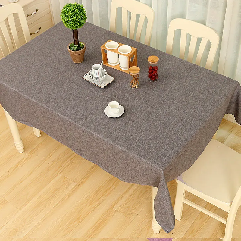 

Chinese Style Dirty-proof Solid Color Home Use Outdoor Picnic Table Cloth Modern Contracted Cotton Linen Table Cloth