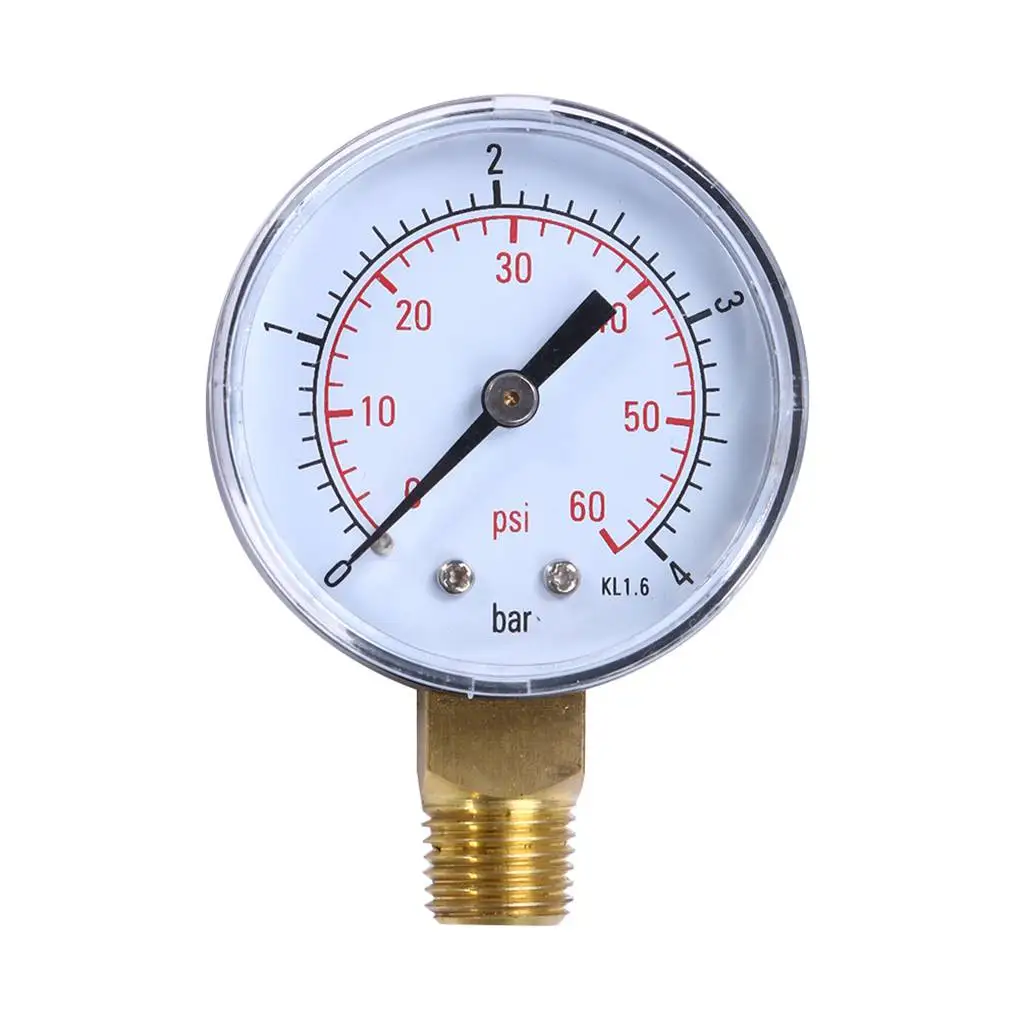 

50mm Water Pressure Meter Thread Mount Oil Pressure Gauge Air Compressor Manometer Tester 0-4bar 0-60psi BSPT