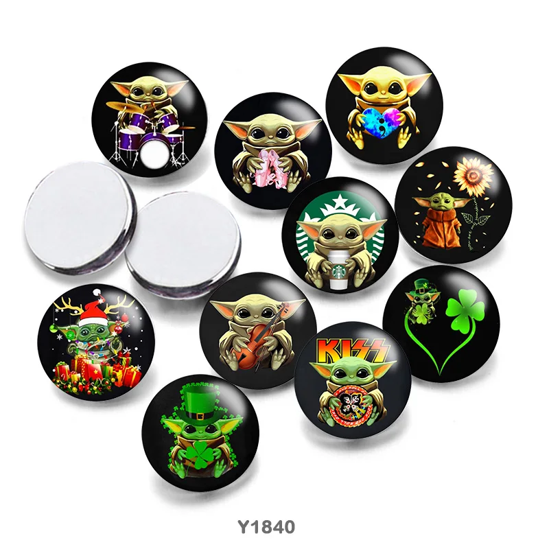 

Disney Star Wars Baby Yoda Round Photo Glass Cabochon 12mm/20mm/25mm Demo Flat Back Making Findings G1840