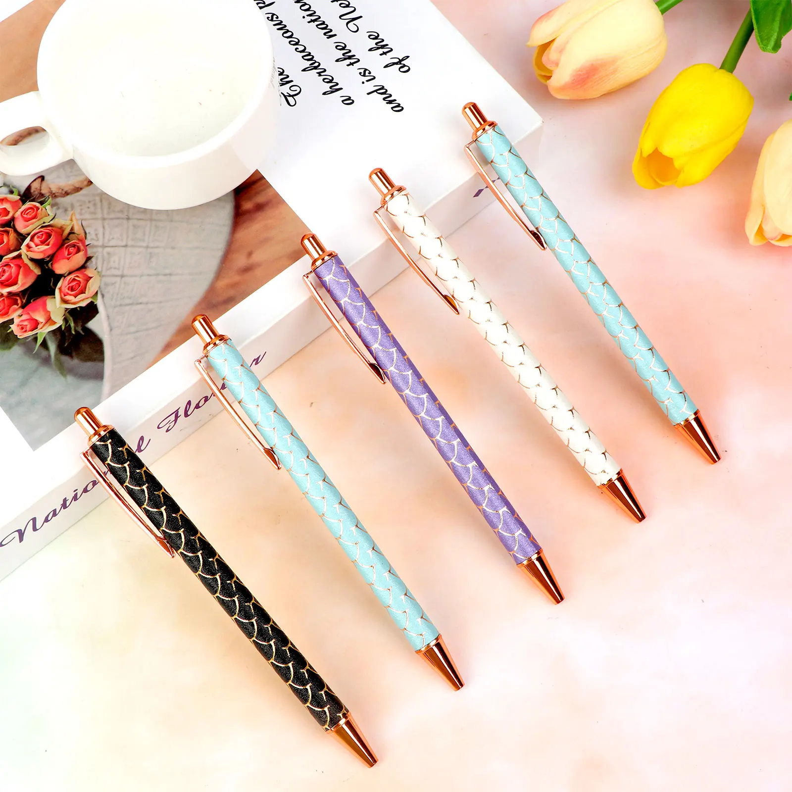 

11 Pcs New flash Crystal pen metal pendant Ballpoint pen bullet 1.0mm nib Blue refill Superior office writing pen