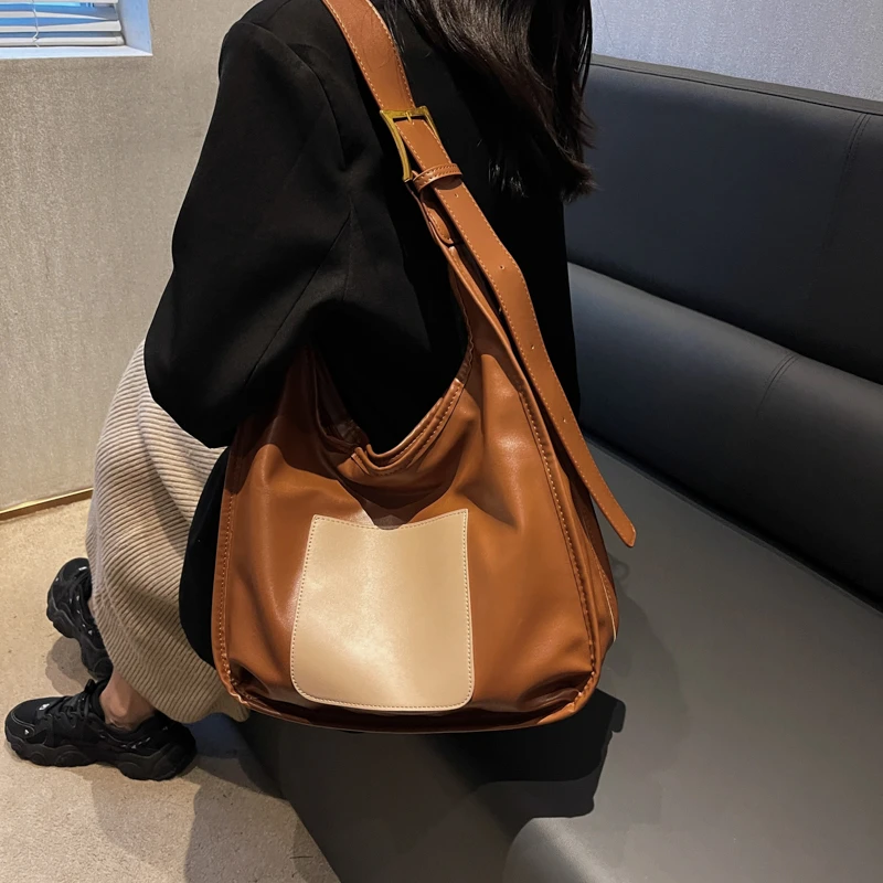 

2022 Vintage Shoulder Crossbody Bags for Women Trend Designer Winter Simple Solid Color Big High Capacity Tote Bags Handbags