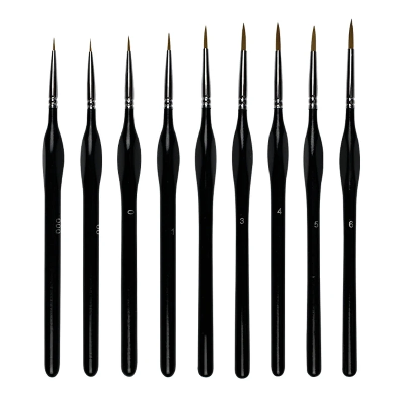 

Y1UB Miniature Art Brushes Set Professional Brushes for Detail & Precise Line Drawing