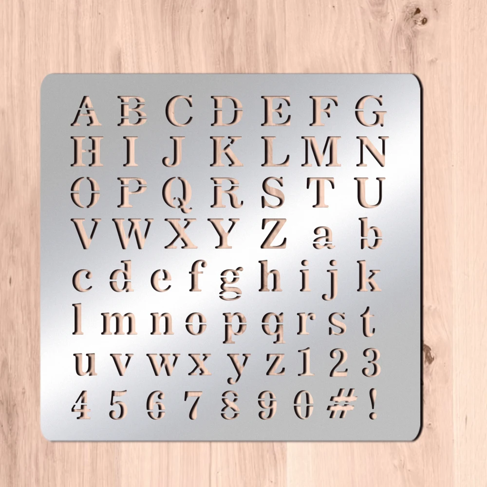 Matte Metal Letters Stencils Gothic A to Z Alphabet Number Stencil Template for Painting Wood Burning Leather Burning Engraving