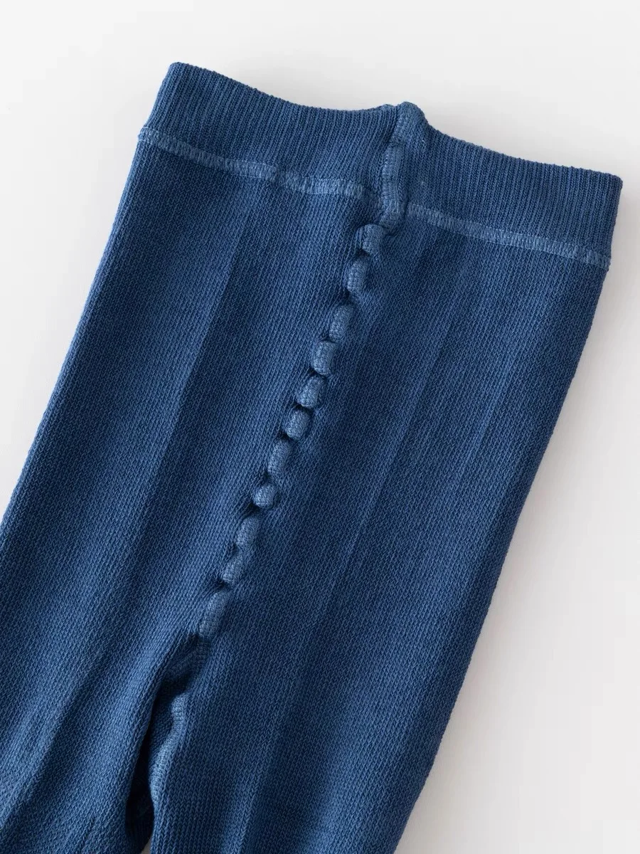 Весенне-осенние женские винтажные вязаные леггинсы в японском стиле Mori Girls Color Block