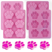 dog footprint silicone mold 3d cat paw cake mold diy creative cake mousse chocolate easter egg mold kitchen baking tool