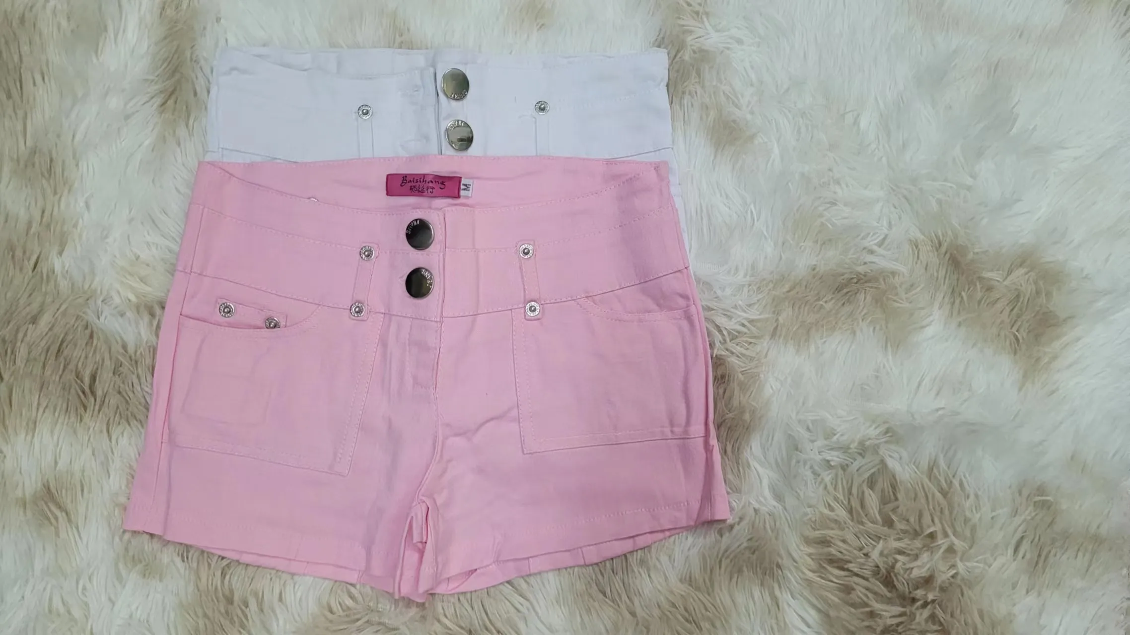 Летние новые детские пляжные шорты для девочек джинсовые розового цвета детей