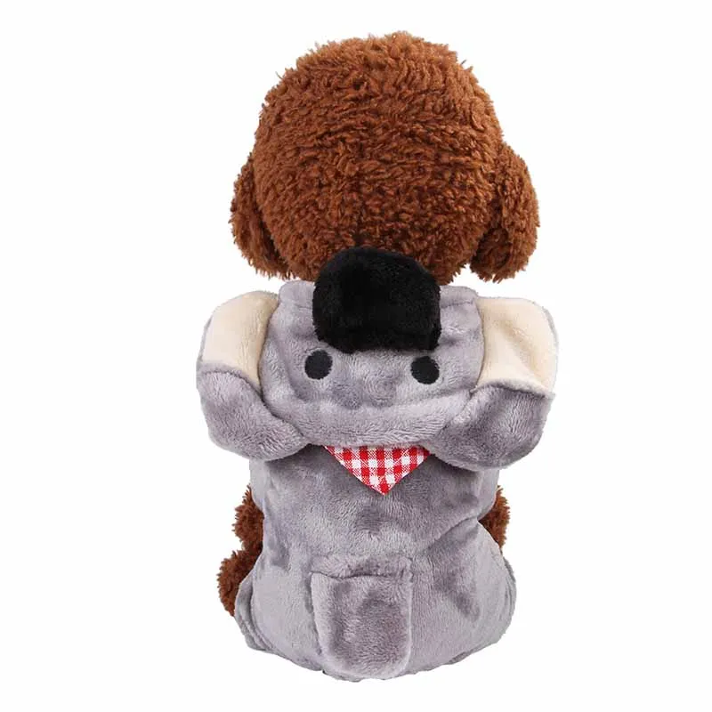 

New Coral Velvet Pet Clothes Puppy Casual Style Cloth Cartoon Elk Cow Dog Transformation Dress Autumn And Winter Pet Garment