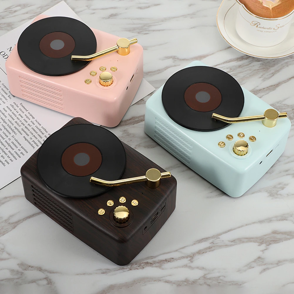 

Bluetooth Speaker Classical Phonograph Modeling Retro Music Player Vinyl Wireless Speaker Decoration Portable Speaker Subwoofer