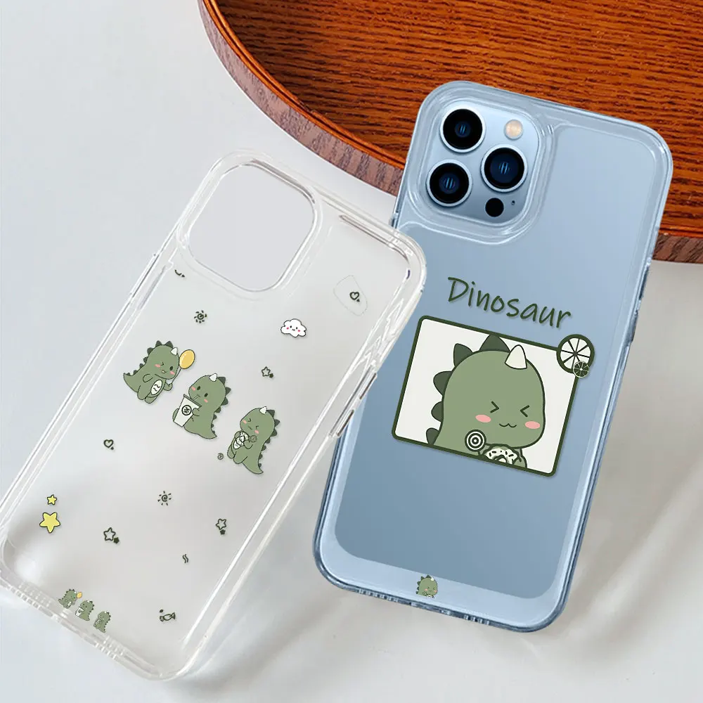 

Cartoon Dinosaur Covers For IPhone 14 11 Pro Max 13 12 Pro Phone Case For IPhone XS X XR Min Transparent Protection Fundas