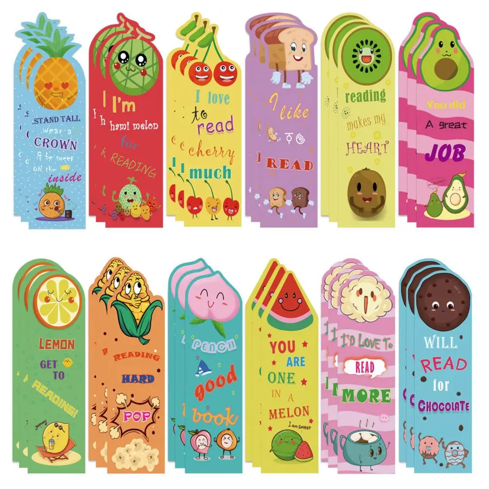

30/36PCS Fragrant Scented Reading Bookmarks Assorted Fruit Food Theme Encourage Reading with Long-lasting Bookmarks