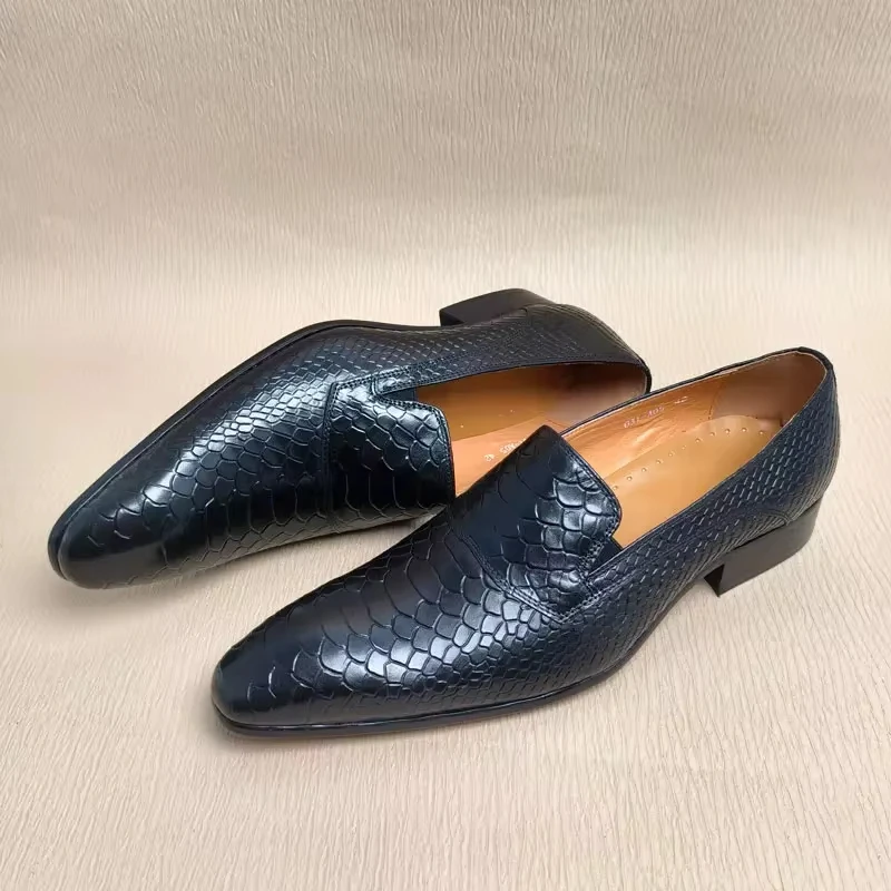 Классические лоферы мужская обувь повседневная офисная из натуральной воловьей