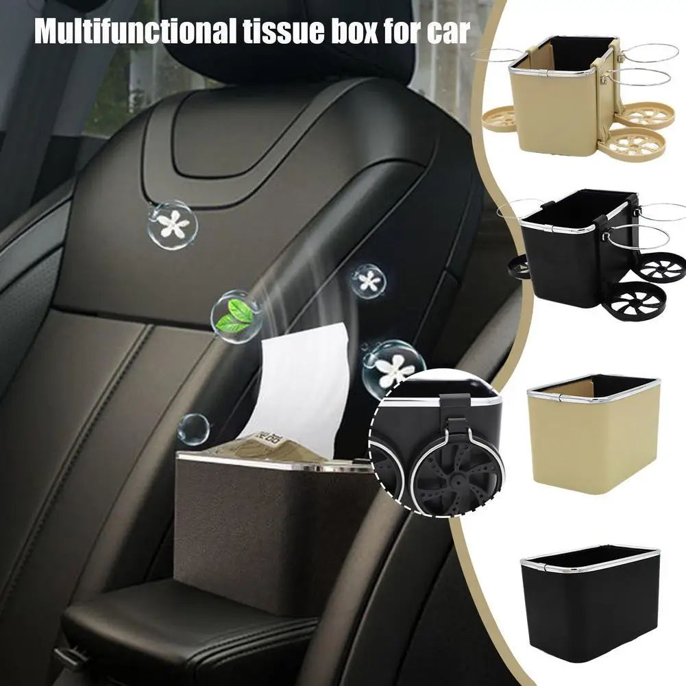 

Multifunctional Car Tissue Box Inner Cup Holder Car Drawer Box Creative Car Armrest Box Car Storage
