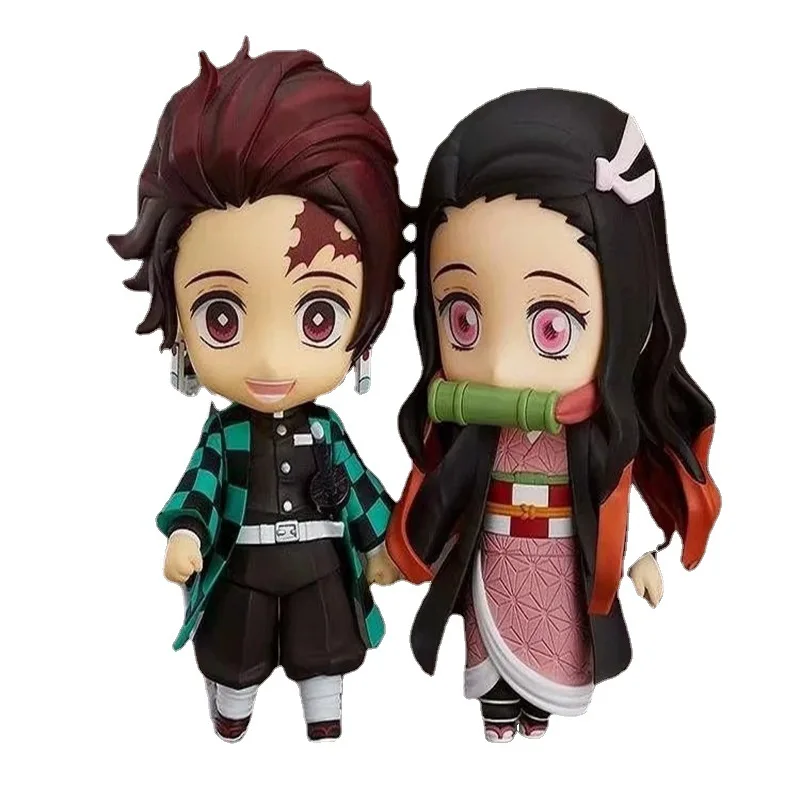 

10 cm Anime Figure Demon Slayer Q Posket Kimetsu No Yaiba Doll Tanjiro Nezuko Zenitsu Kawaii model PVC Toy Desktop Decoration