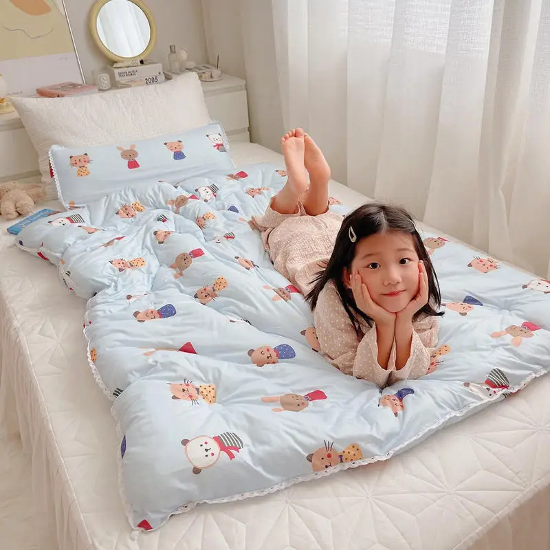 

Трикотажное хлопковое весенне-осеннее одеяло класса А, летнее крутое одеяло для детского сада, зимнее одеяло для общежития, детское одеяло
