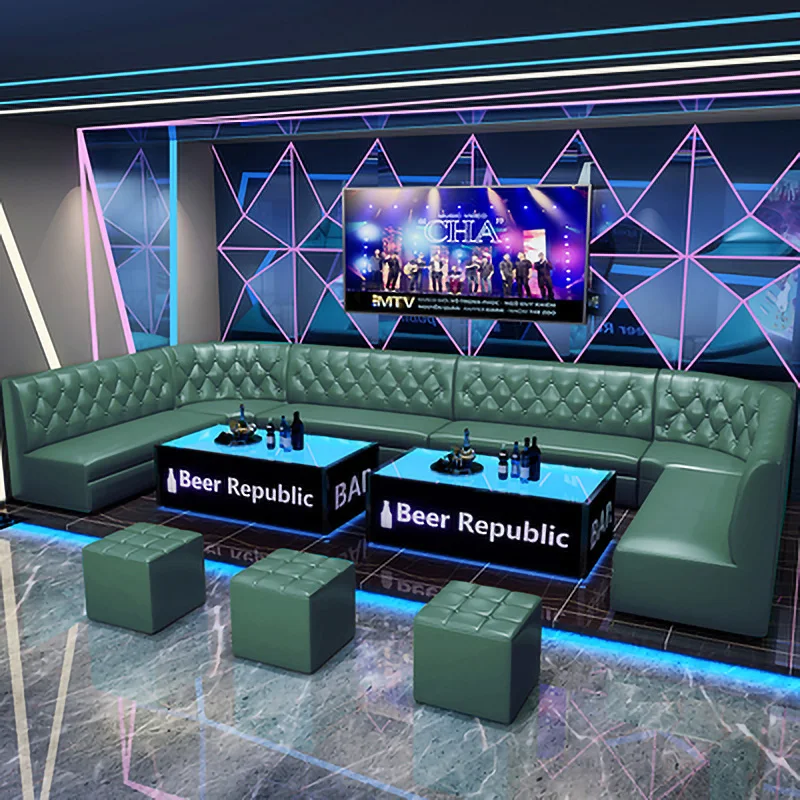 

Комбинированный угловой диван Ktv под заказ, частный клубный барный бокс, сиденье для карт, чайный столик, кожаный диван, магазин молочного ча...
