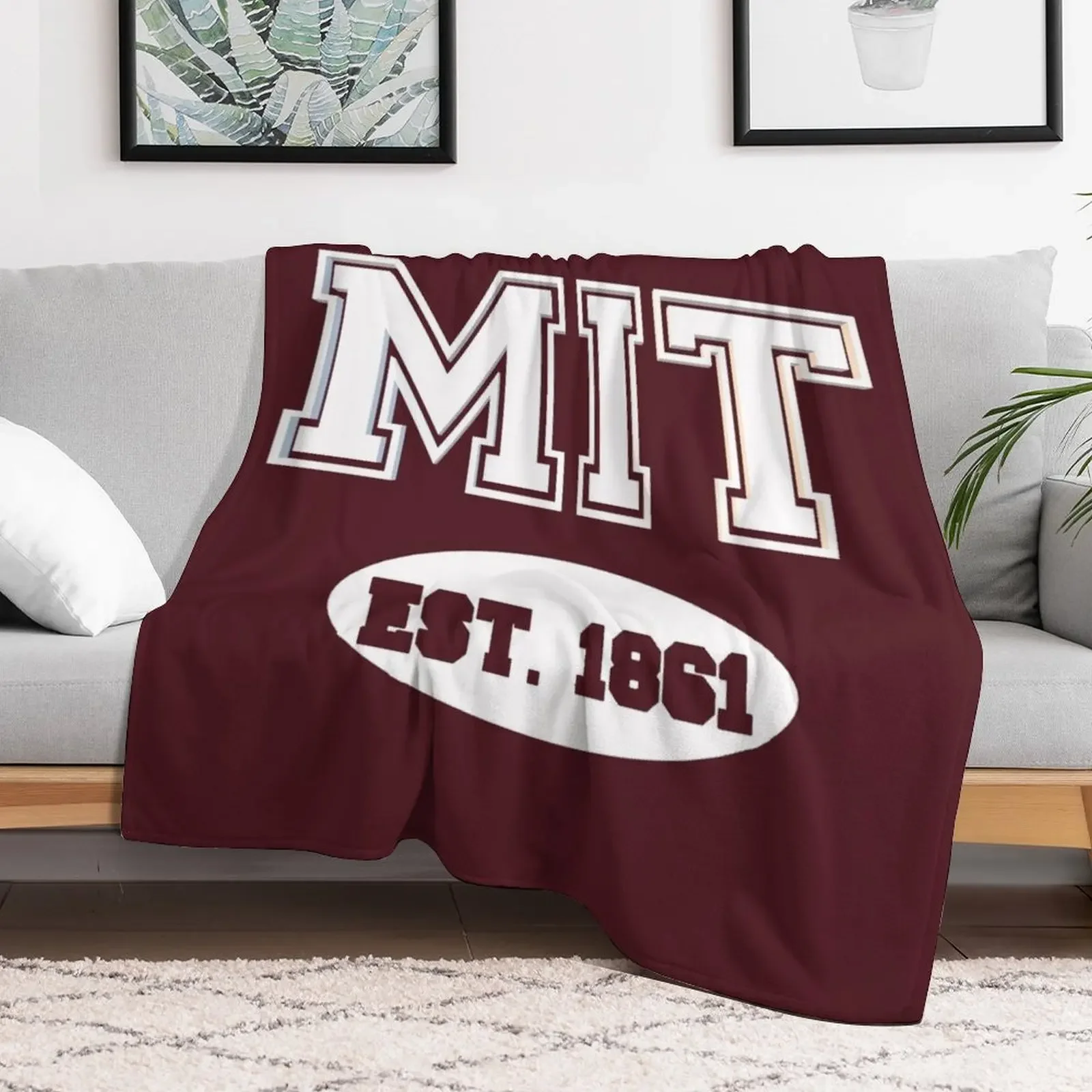 Фото MIT EST 1861 |   Плед MASSACHUSETTS VARSITY, уютное одеяло для сна, подарок для мамы и папы №2