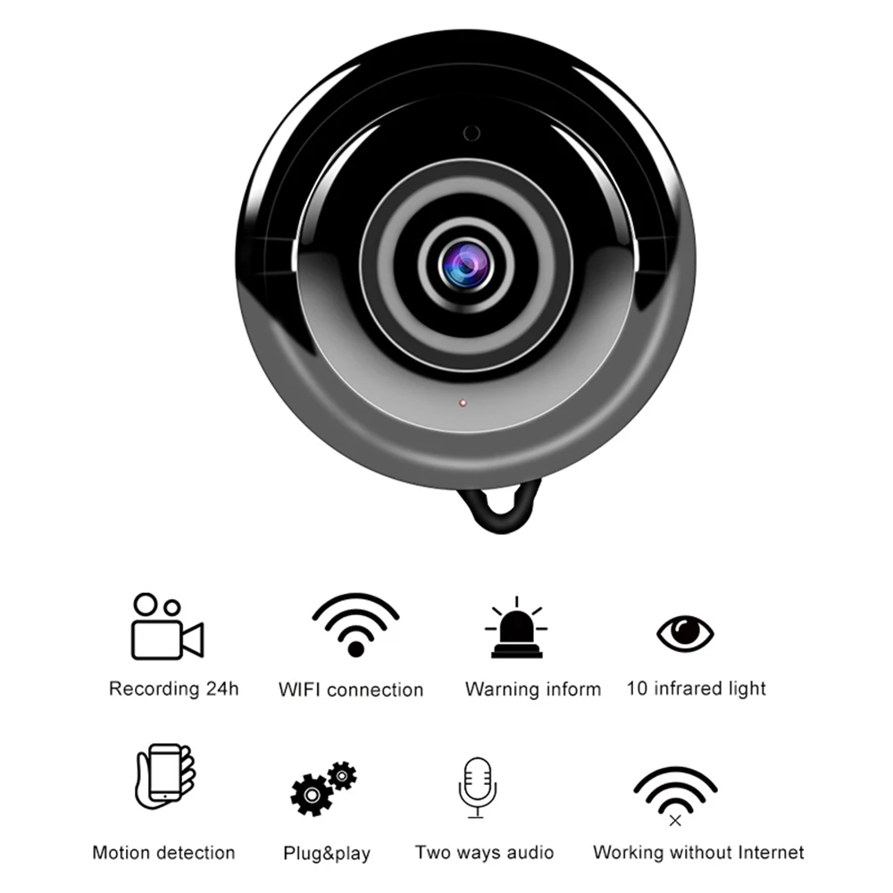 

Mini Camera Wifi 1080P Home Security Wireless IP Camera CCTV Infrared Night Vision Motion Detection SD Card Slot Audio V380
