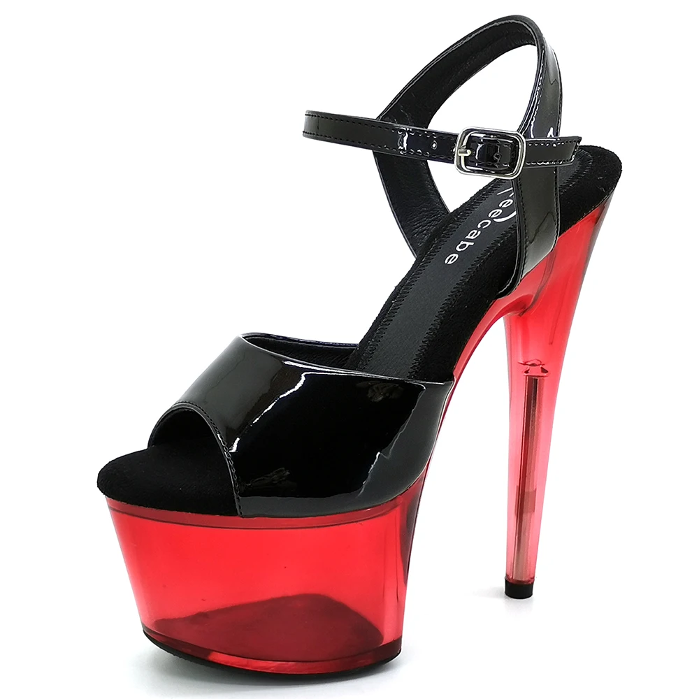 Leecabe Clear platform with PU Upper 17CM/7Inch party High Heels Shoes Pole Dancing Shoes