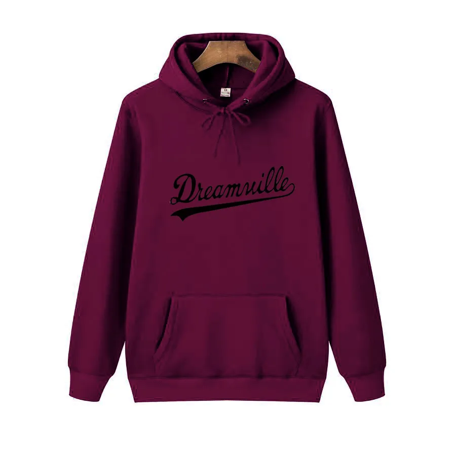

New Hoodies Men Hip Hop DREAMVILLE J Cole Logo Hooded Swag Letter Fleece J Cole Hoodie 2022 Winter Hoodies Men Pullover