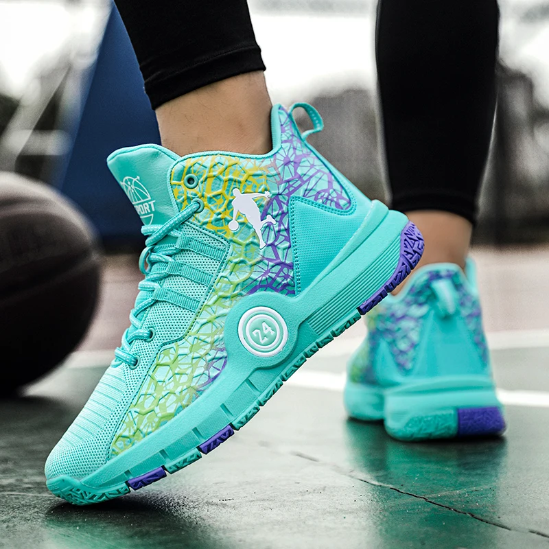 Hot Sale Children's Basketball Sneakers Wear Resistant Mesh Breathable Teenagers Basketball Training Footwear Kid Athletic Shoes