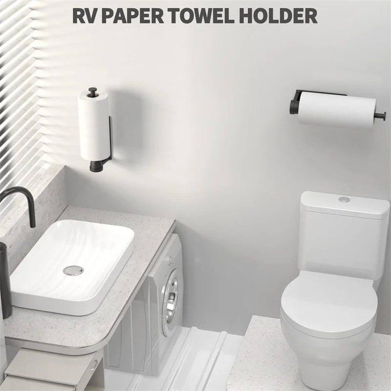 

Multipurpose Toilet Roll Paper Holder Single Hand Operable Toilet Paper Holder No Drill No Punching Paper Towel Holder Organizer