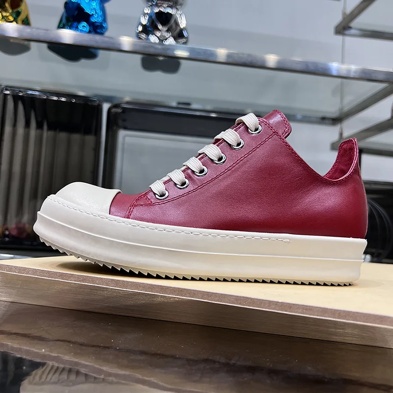 

Кроссовки женские из натуральной кожи с низким верхом и толстой подошвой