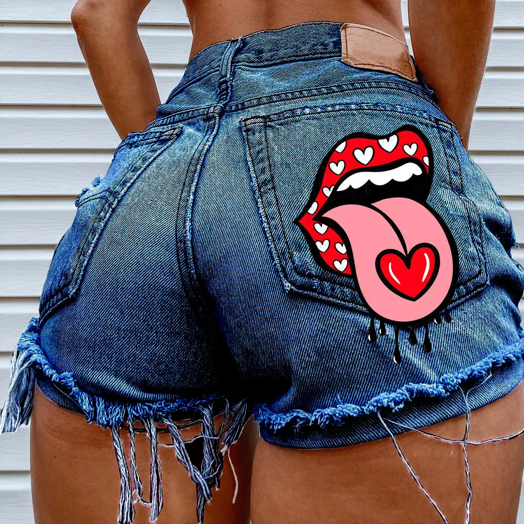 Hole fashion four seasons street hipsters denim shorts female Joker. y2k jeans