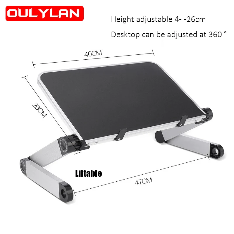 

Liftable Laptop Desk Stand Adjustable Aluminum Ergonomic Lapdesk PC Notebook Table Desk Stand for Bed Sofa