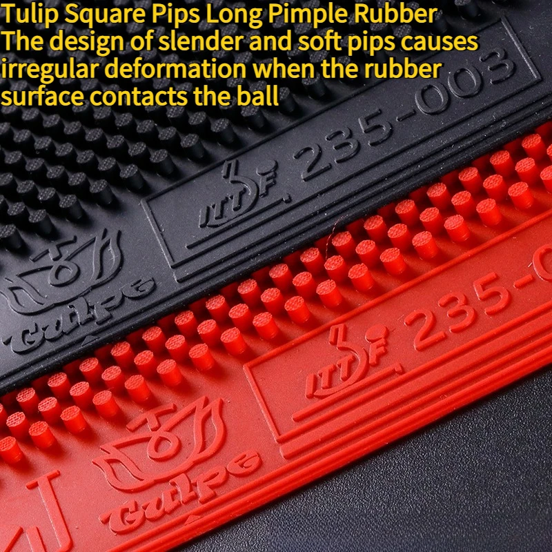 Фото Накладка для настольного тенниса TULIP Long Pips OX&Table, мягкая, с эффектом отскока, для контроля обратного вращения, тренировочная, для быстрой атаки и топспина №2