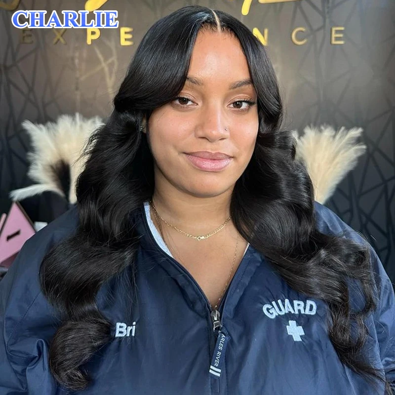 Натуральный HD Полностью прозрачный объемный волнистый кружевной фронтальный