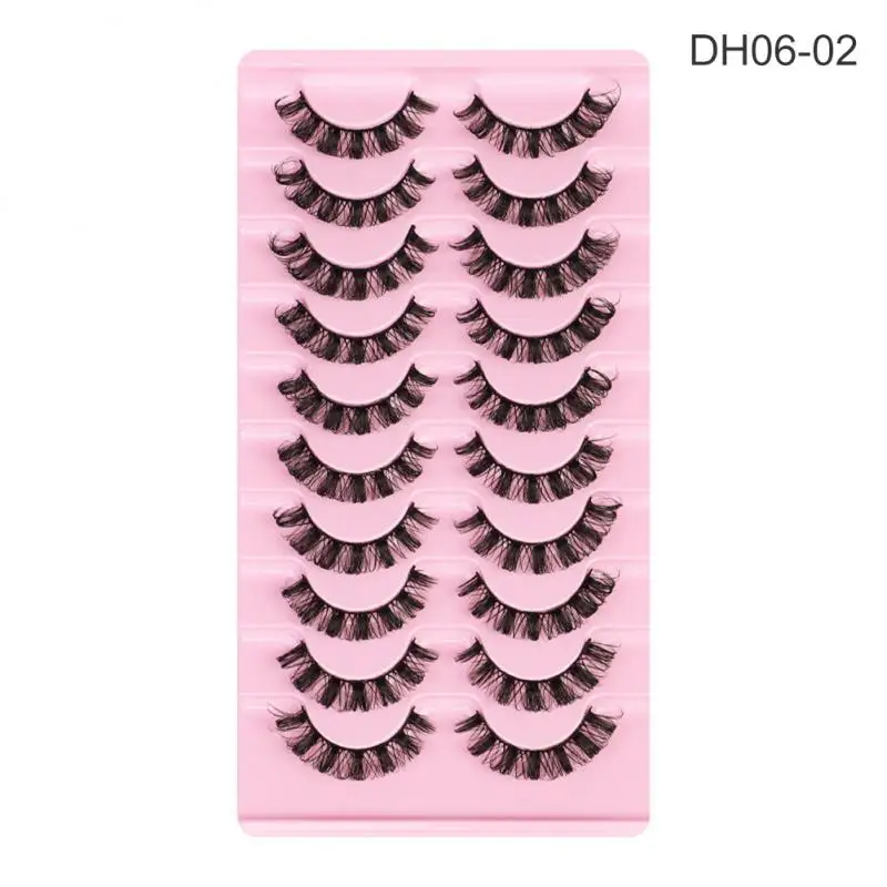 

10 Pairs Curling False Eyelashes Fluffy Mink Lashes Large Curly False Eyelashes Thick Curl Fake-Eyelashes Extension Makeup