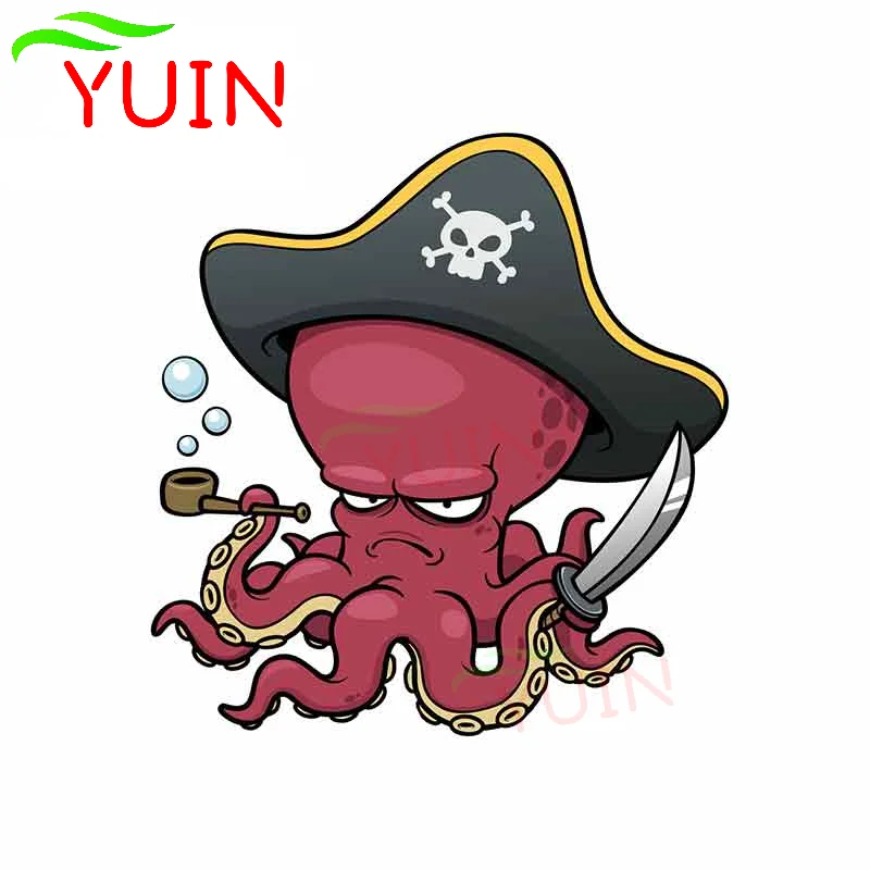 Автомобильная наклейка пиратский Осьминог 13 х13 см