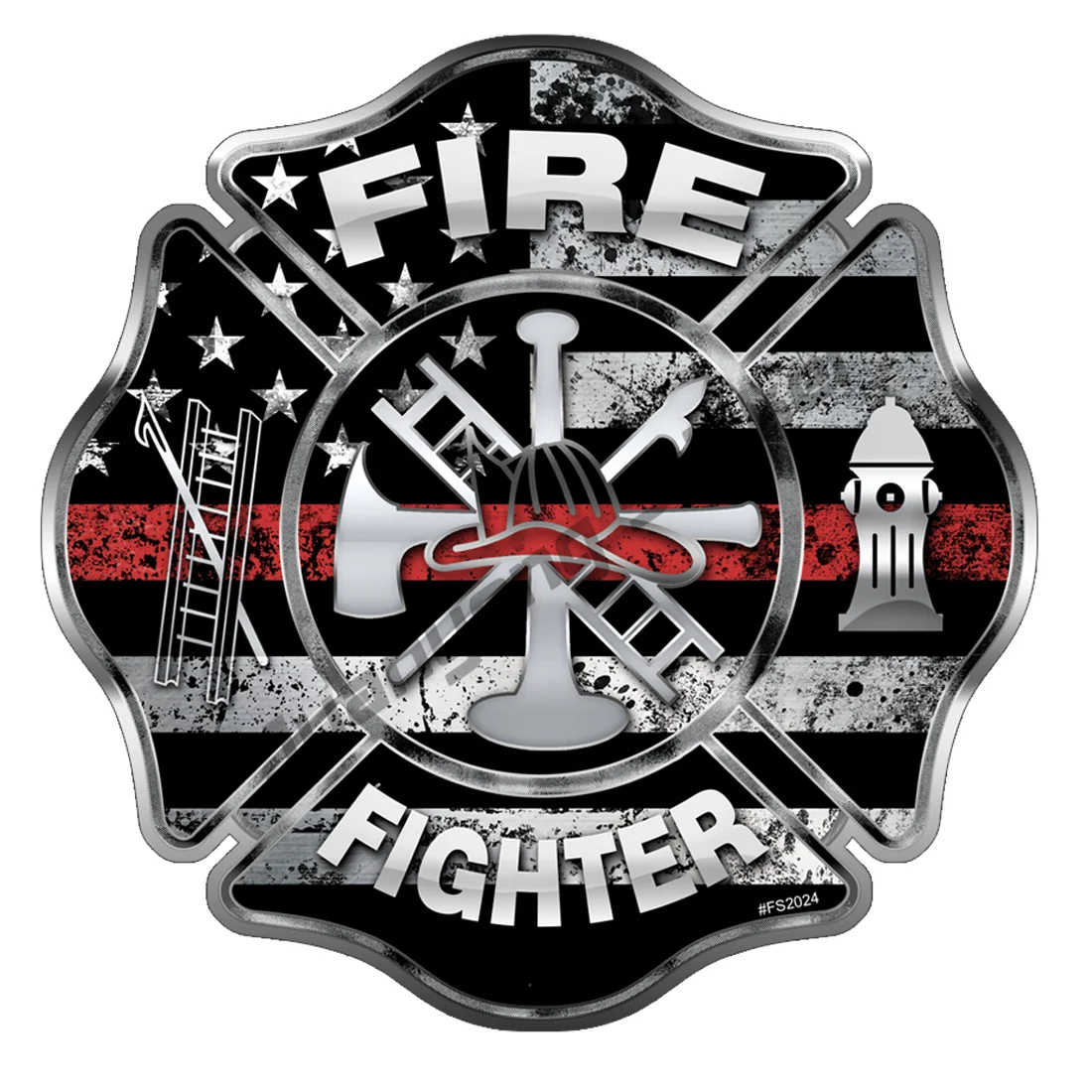 

Firefighter "Thin RED Line CROSS" Sticker -Vinyl Decal Flag Maltese Fire Bodywork Windshield Suv Exterior Decoration