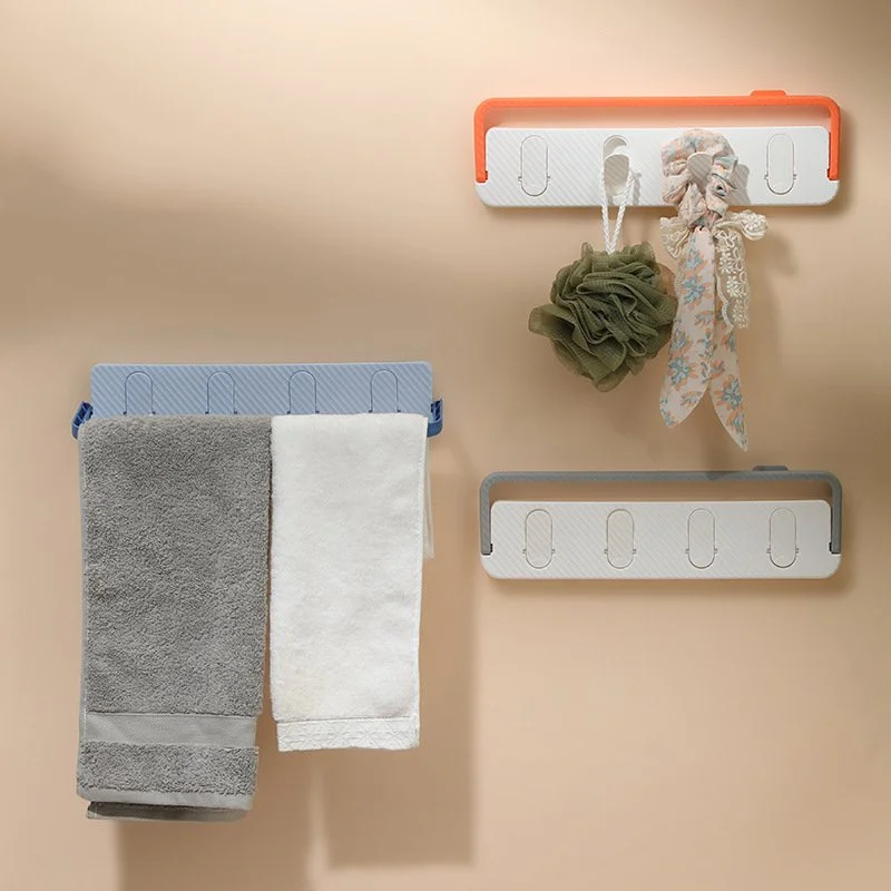 

Folding Towel Storage Rack with Hooks Towel Holder Self-adhesive Multi-purpose Home Bathroom Kitchen Organizer Sponge Rag Shelf