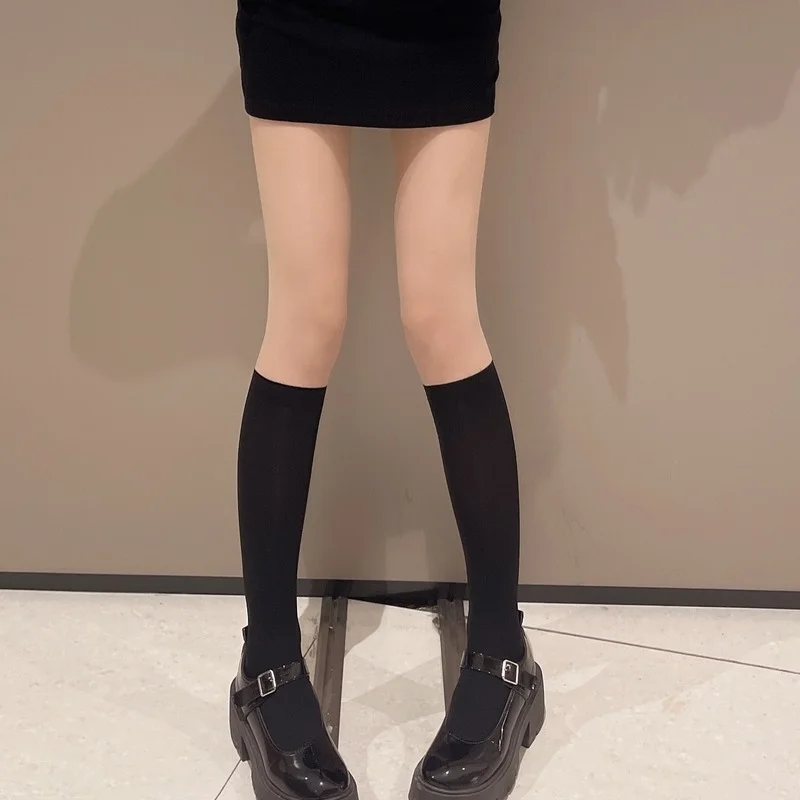 360D сексуальные женские колготки ниже колена с двойной полосой прозрачные черные