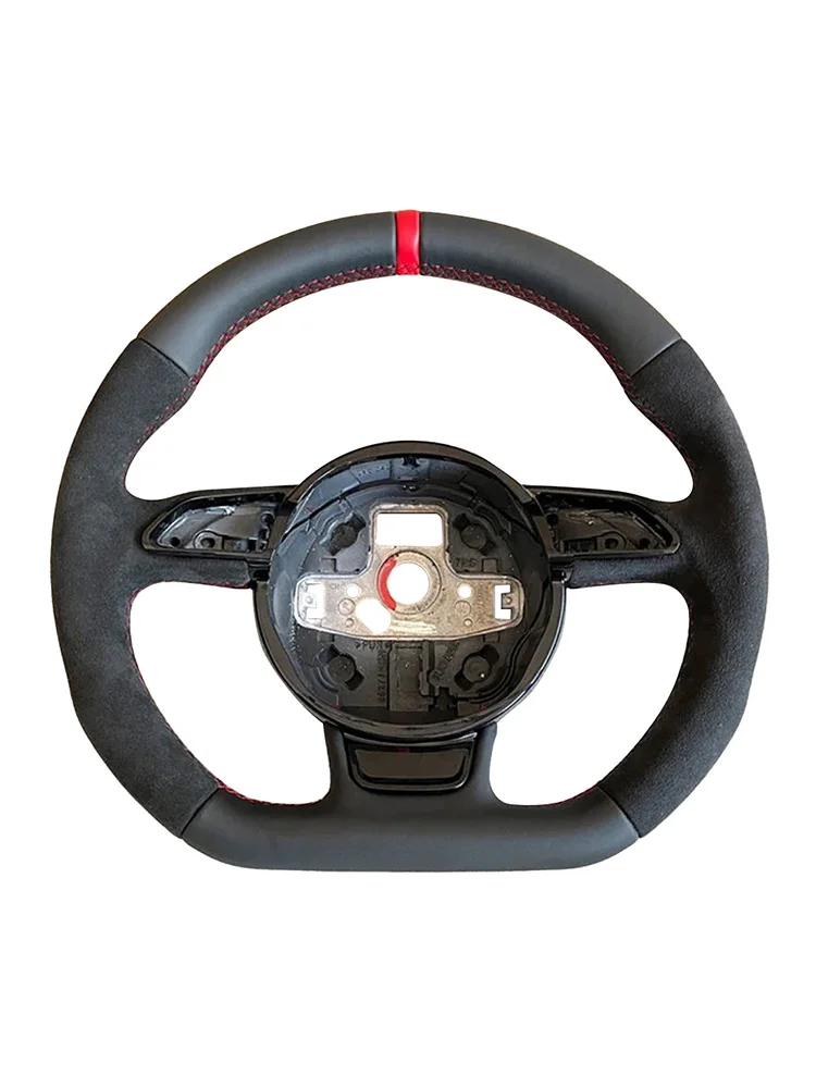 Кожаное рулевое колесо с плоским дном подходит для Audi A3 A4 A5 обновленный S3 S4 S5
