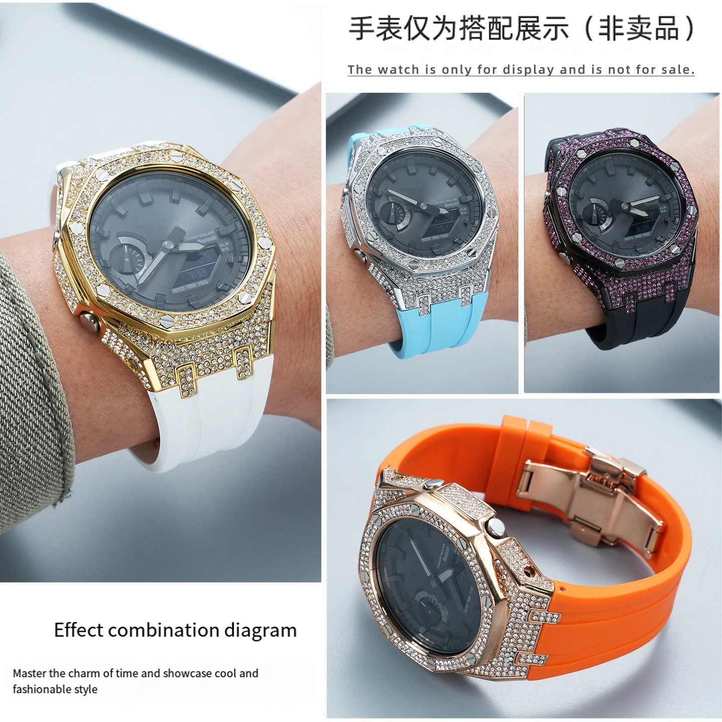 Фото Металлический корпус Diamond Starry с резиновым ремешком, аксессуары для модификации Casio Farm Oak GA2100 GMA-S2100 GA-B2100, комплект для замены для мужчин и женщин №5