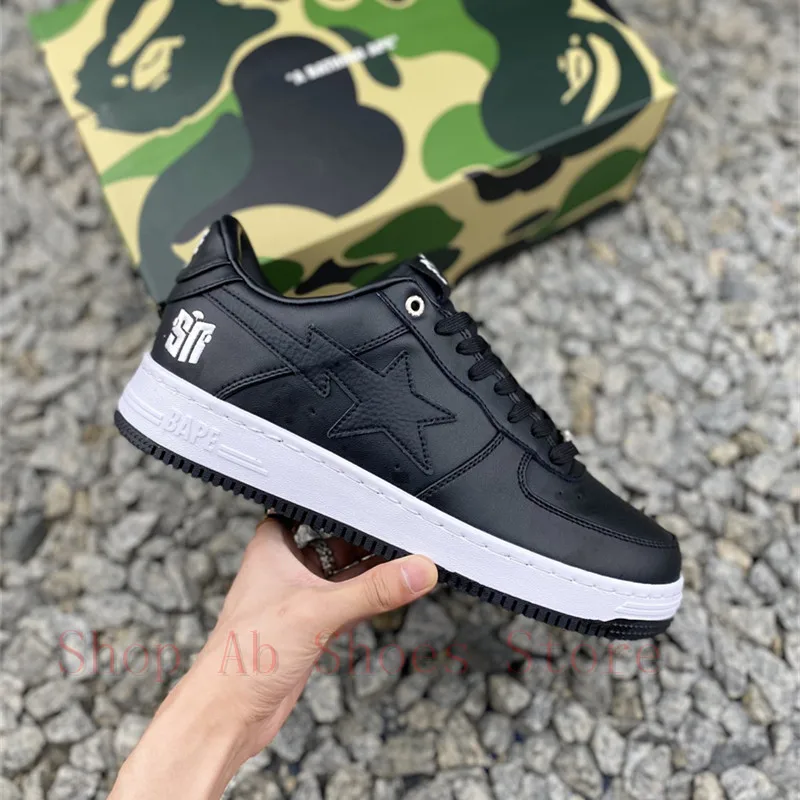 

Fashion Sports Shoes A BATHING APE Sta Men Women Skateboarding Shoes Running Shoes for Mens Sneakers Black Shoes Size 36-45