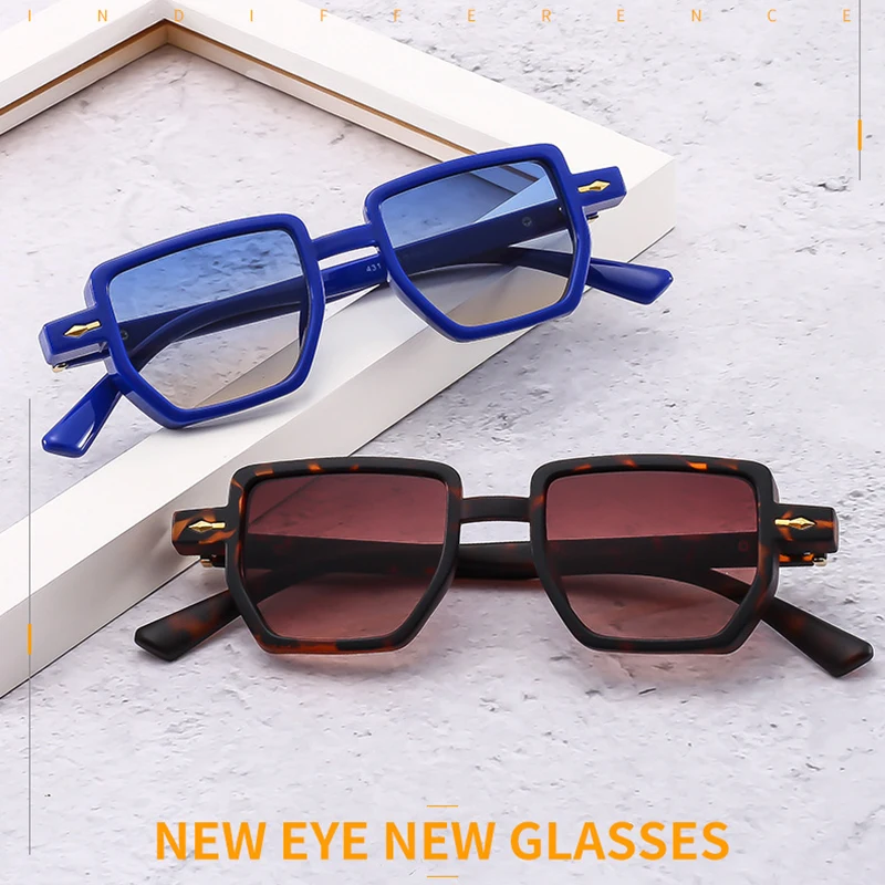 

Солнечные очки неправильной формы для мужчин и женщин, роскошные брендовые дизайнерские солнцезащитные аксессуары в винтажном стиле, в стиле панк, с маленькими линзами